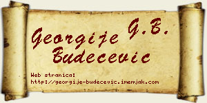 Georgije Budečević vizit kartica